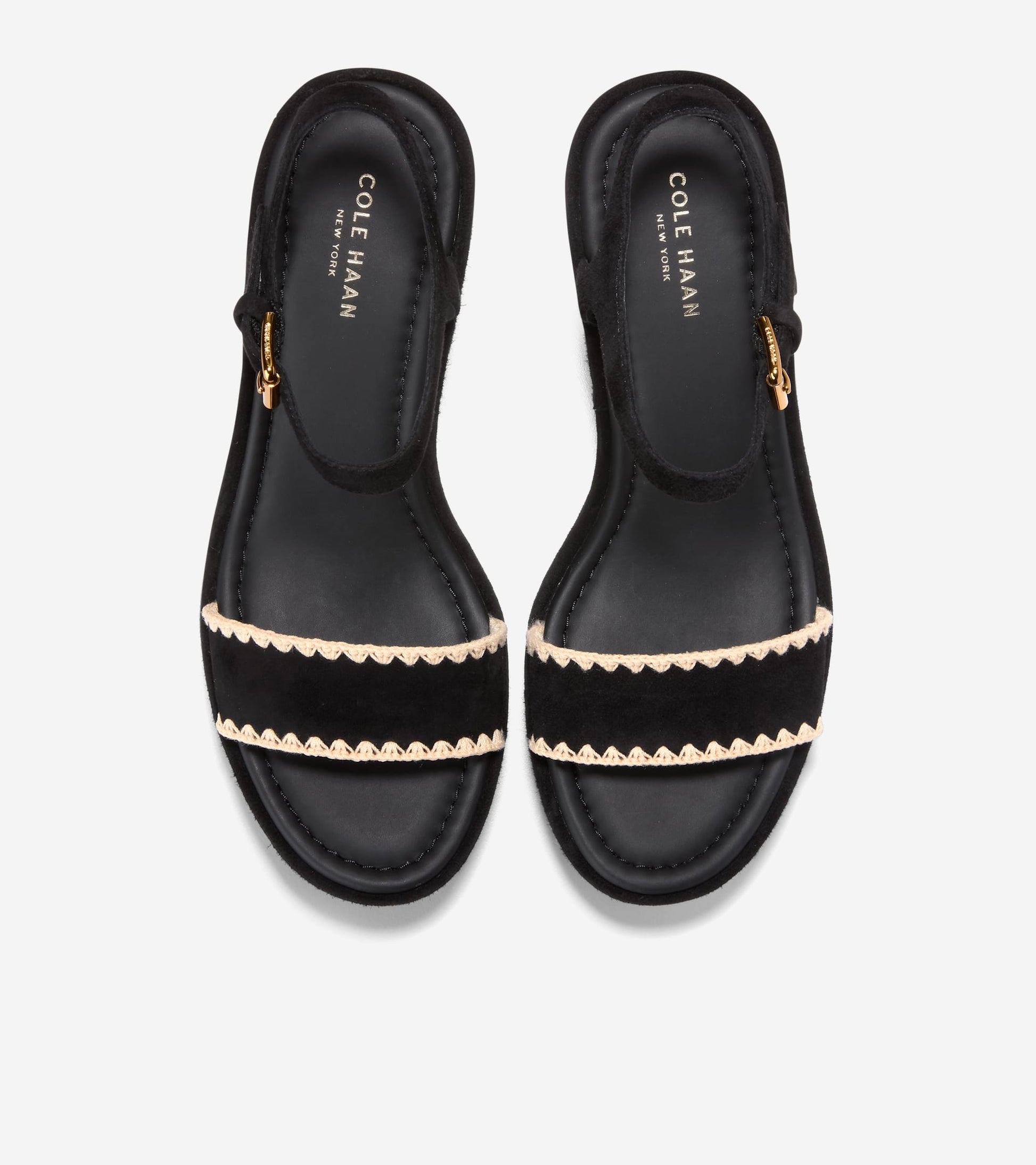 W36996:BLACK SUEDE / NATURAL RAFFIA